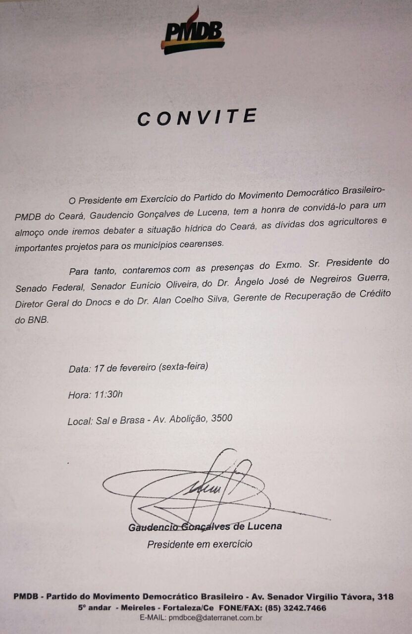 Convite PMDB