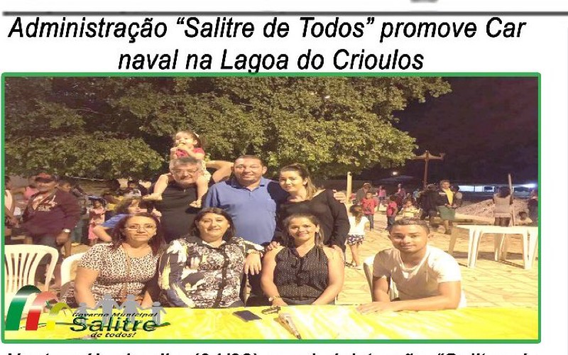 Salitre. Assessoria mente sobre Carnaval na Lagoa dos Crioulos