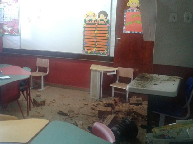 Teto de sala de escola pública desaba em São Luís