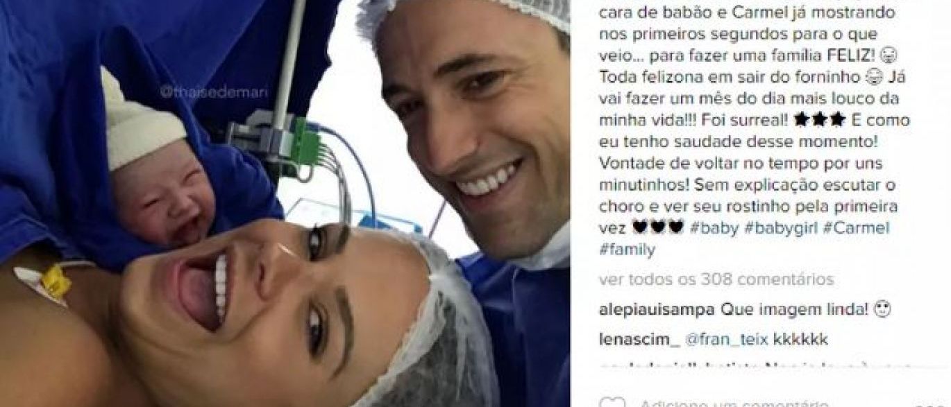 Recém-nascido aparece ‘sorrindo’ em selfie pós-parto e viraliza na web