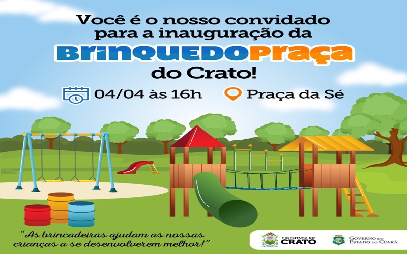 Crato – Brinquedo na praça será inaugurado amanhã terça feira