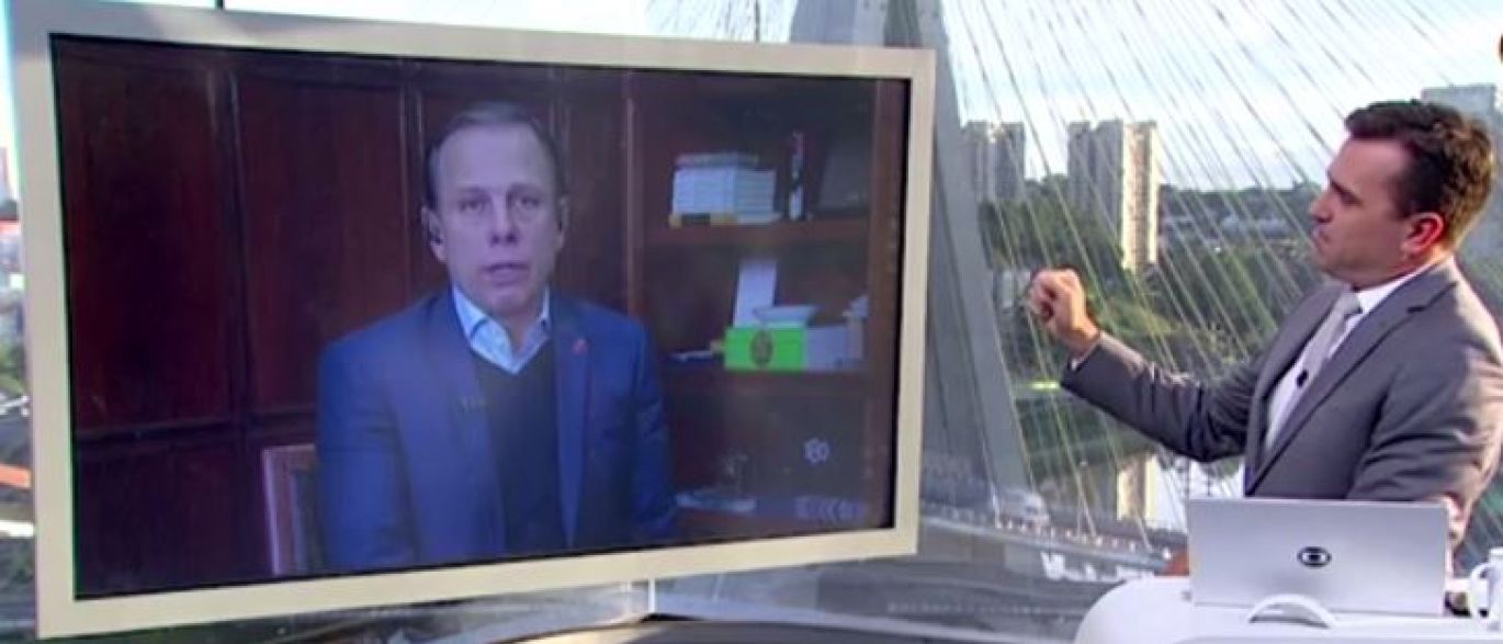 Ao vivo, Doria é cortado por trilha do ‘Bom Dia SP’