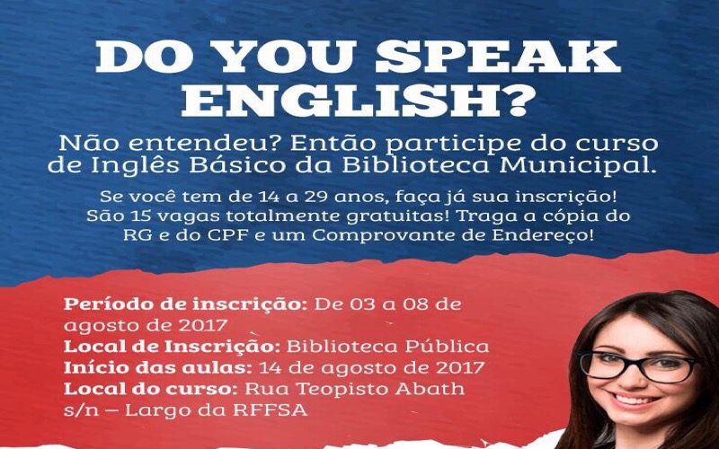 Secretaria de Cultura do Crato oferta curso de inglês gratuito