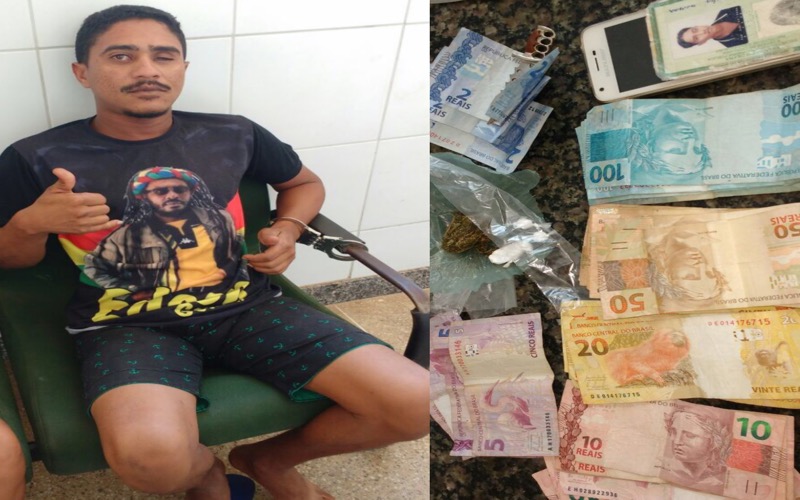 Polícia fecha boca de fumo e prende traficante no Bairro Granjeiro, em Crato