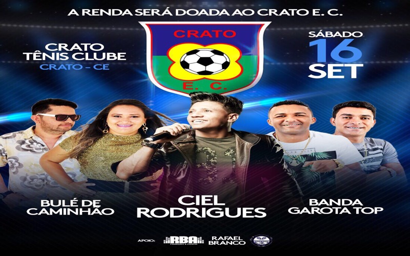 Festa Solidária que reverterá renda ao Crato E. Clube acontece neste sábado (16)