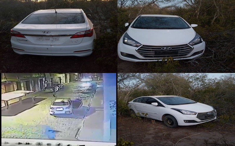 Polícia encontra carro que pode ter sido usado por quadrilha que assaltou bancos em Potengi