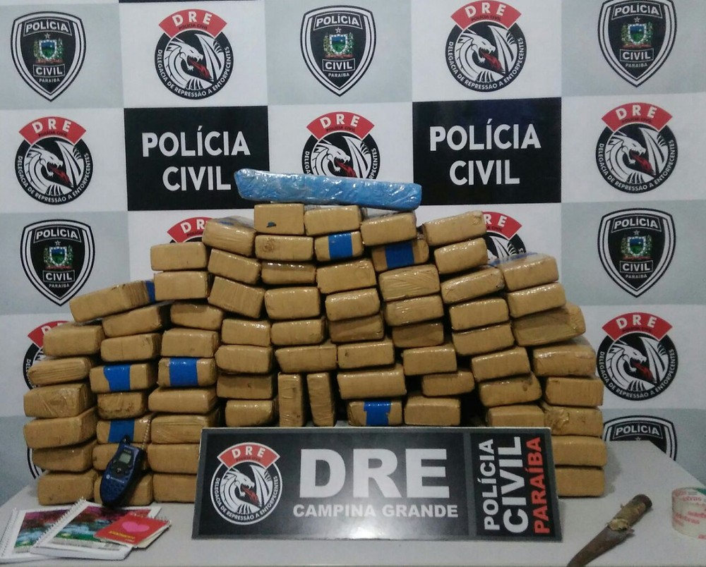 Polícia Civil apreende cerca de 100 kg de maconha em Campina Grande