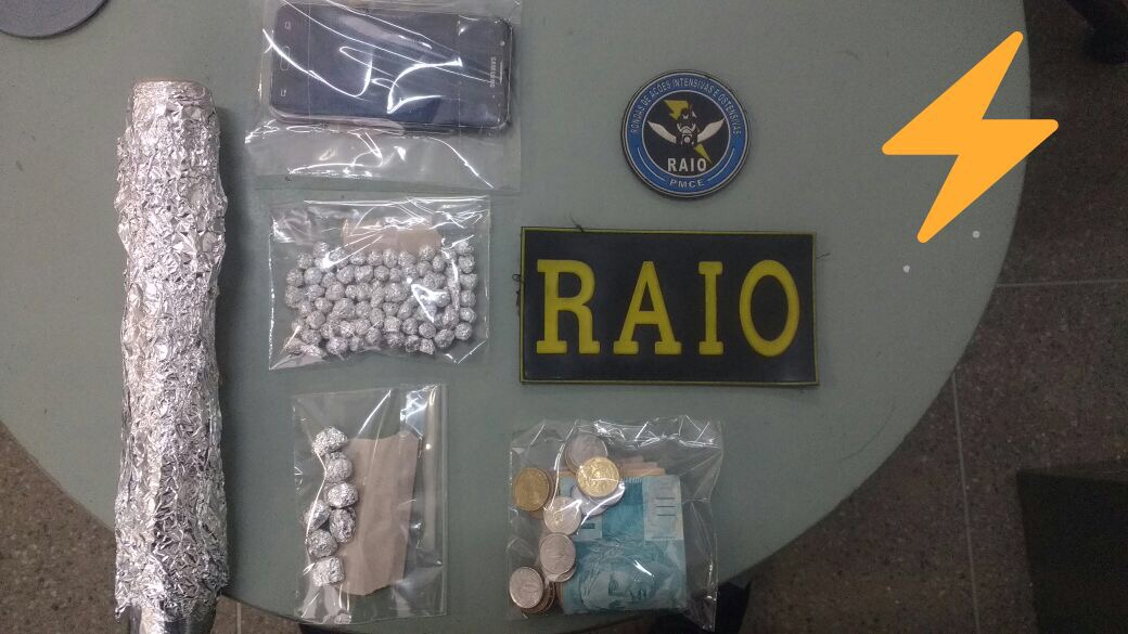 BPRAIO prende mais um acusado de tráfico de drogas com 81 papelotes de crack no bairro Pinto Madeira em Crato-CE