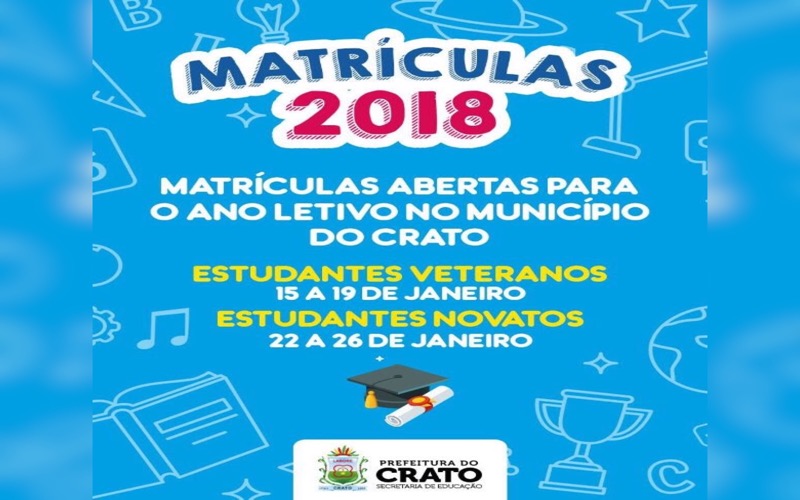 Matrículas da rede municipal de ensino do Crato têm início hoje