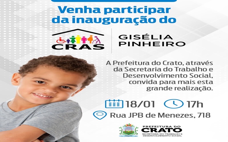 Nova sede do CRAS do bairro Gisélia Pinheiro será inaugurada hoje