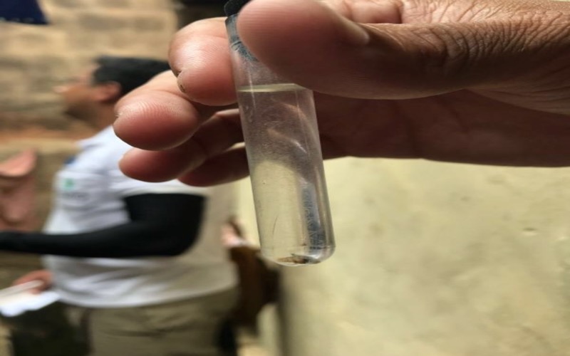 Equipe da Secretaria de Saúde visita imóveis no bairro Pinto Madeira no combate aos focos do Aedes aegypti