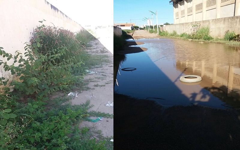 Com chuvas e falta de saneamento, ruas viram lagoas em Juazeiro do Norte-CE