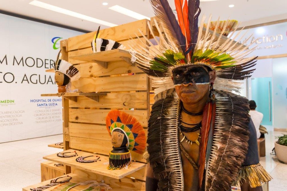 Shopping em Cruz das Almas recebe exposição artesanal indígena