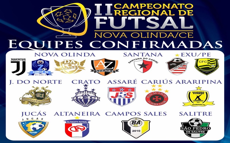 II Campeonato Regional de Futsal já tem local e grupos definidos em Nova Olinda-CE