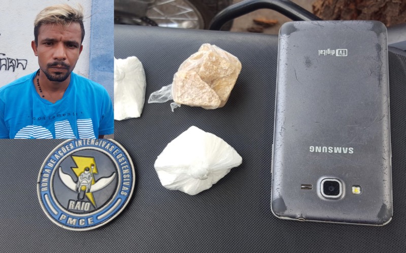 BPRAIO apreende mais drogas e prende acusado no Bairro Franciscanos em Juazeiro do Norte-CE