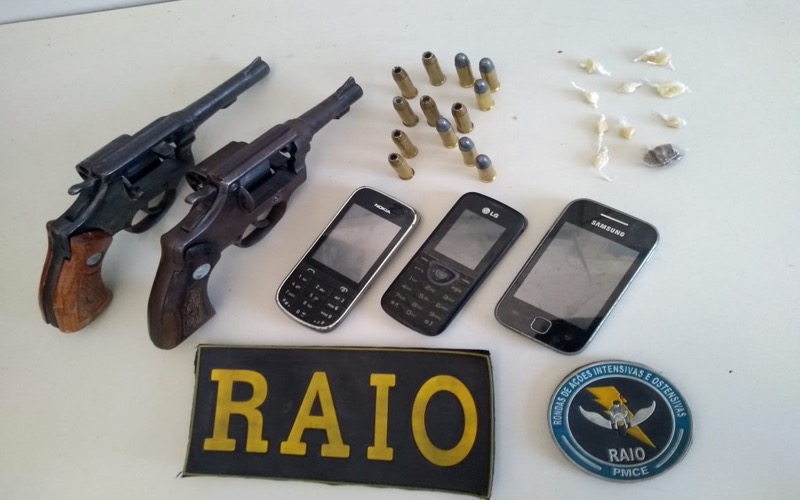 BPRAIO apreende mais duas armas de fogo, celulares, munições e droga de posse de menor de idade em Juazeiro do Norte-CE