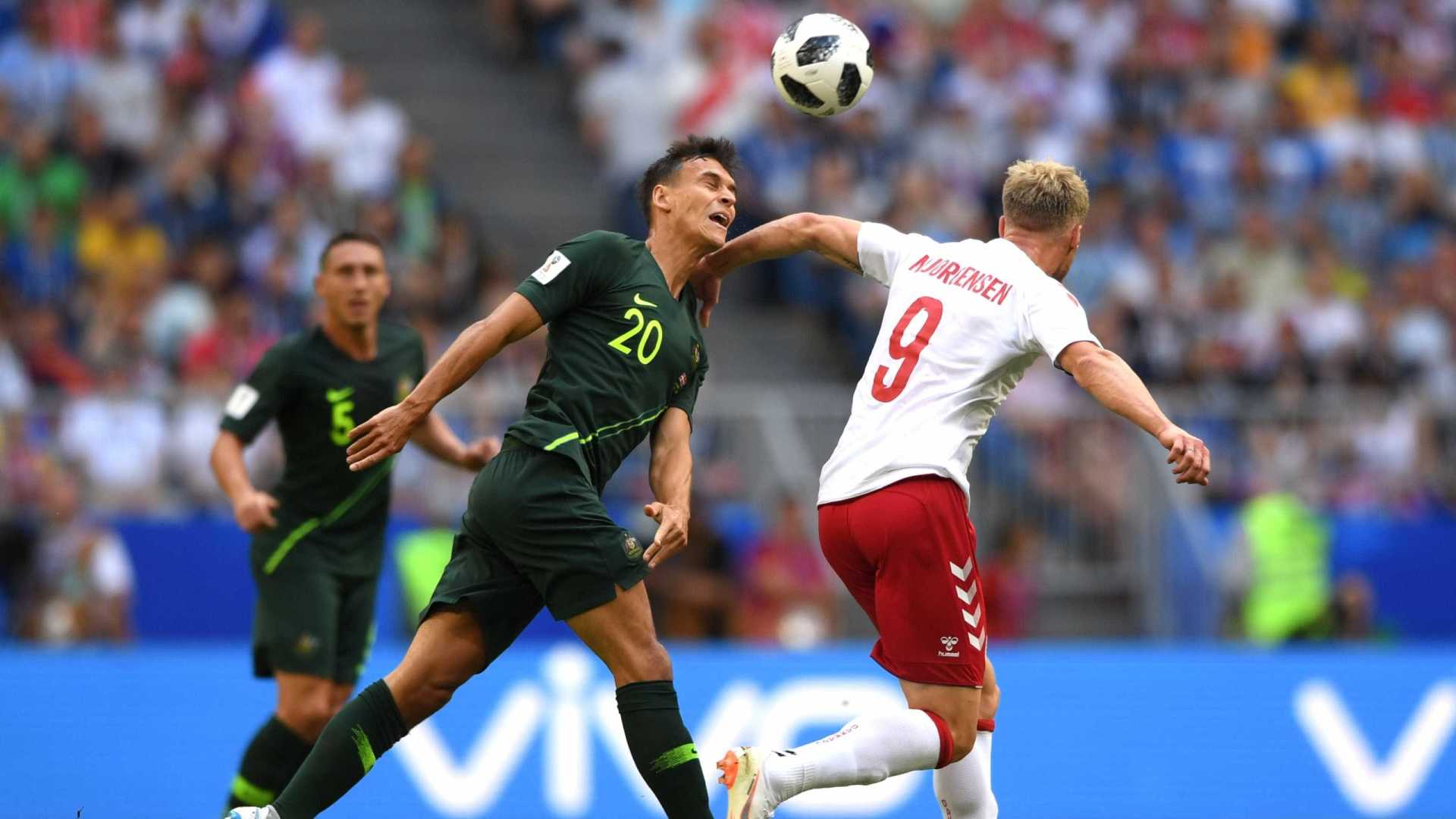Dinamarca e Austrália vão empatando em Samara pelo Grupo C