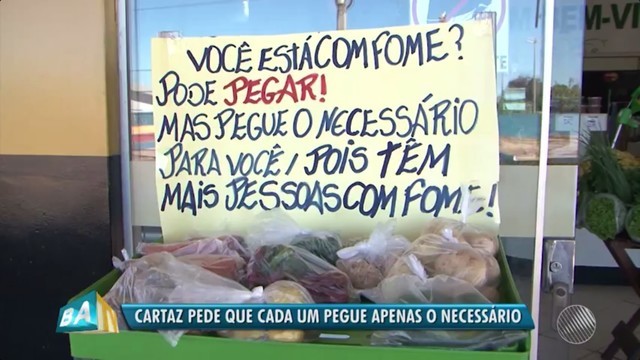 Para evitar desperdício, empresários criam prateleira solidária em mercado na Bahia: ‘Tá com fome? pode pegar’