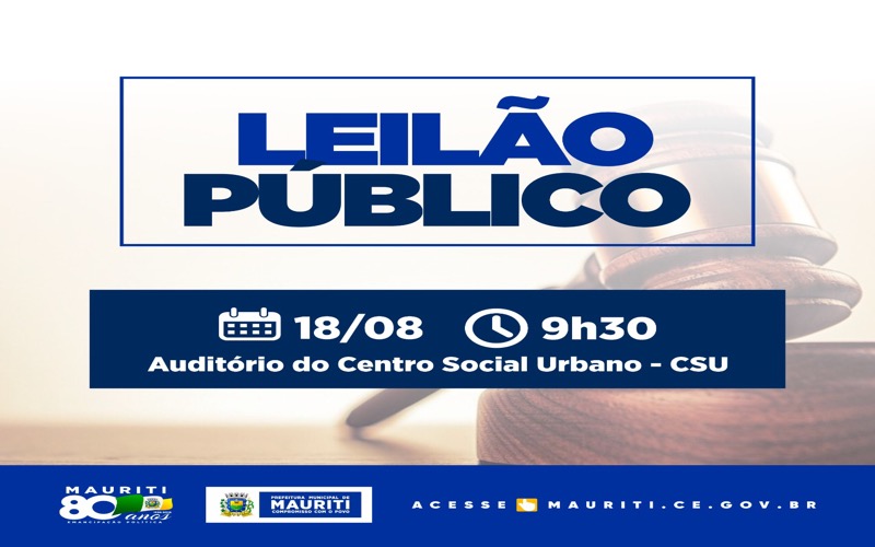 Governo de Mauriti realiza Leilão Público para construção de centro administrativo