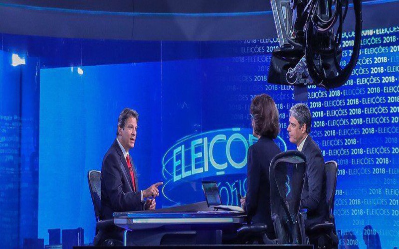 No Jornal Nacional, Haddad acusa Globo de fraude fiscal e rebate críticas ao PT