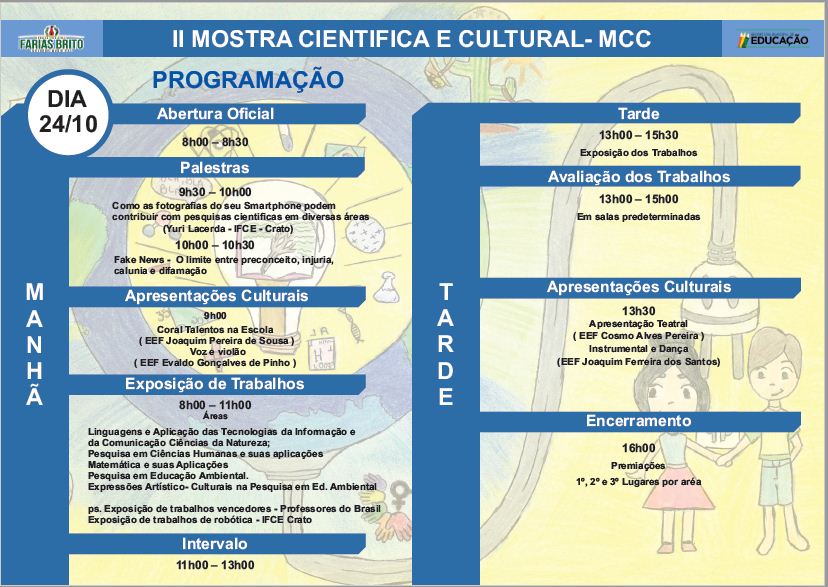 II Mostra Científica Cultural acontecerá em Farias Brito no próximo dia 24