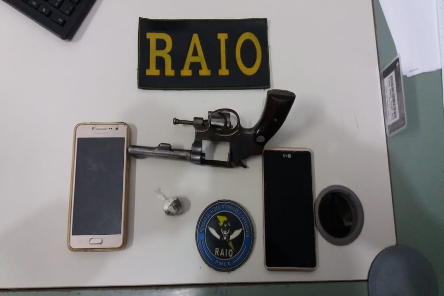 BPRAIO recupera celulares roubados, apreende arma de fogo e prende dois acusados do crime em Crato-CE