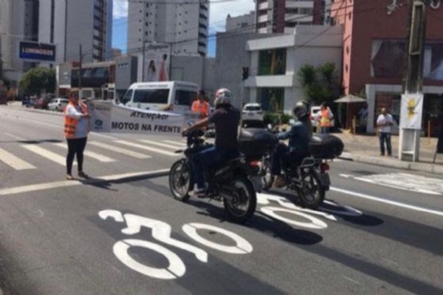 Demutran de Juazeiro do Norte inicia implementação de faixa para motos na segunda-feira, 1º