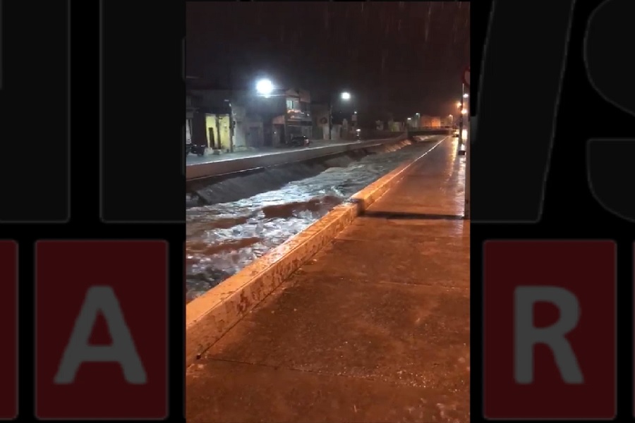 Chuva de 75 milímetros no Crato volta atenções para o Canal do Rio Granjeiro; veja o vídeo