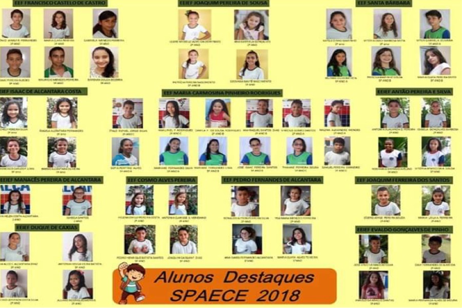 PROGRAMA CRESCENDO COM O MEU MUNICÍPIO DIVULGA RELAÇÃO DOS ALUNOS DESTAQES / SPAECE 2018
