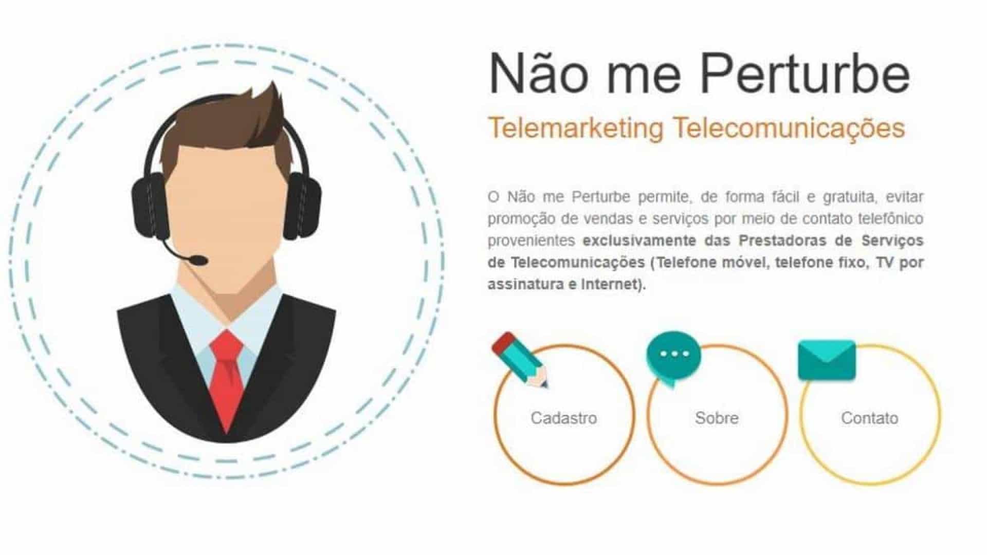 Plataforma das teles ‘nãomeperturbe’ recebe 620 mil inscrições