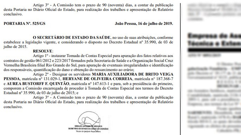 Governo instaura comissão para investigar contratos da Cruz Vermelha, na Paraíba
