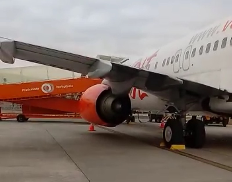 Veja com exclusividade momento exato da explosão da turbina do avião da Gol durante decolagem no aeroporto de Juazeiro do Norte-CE