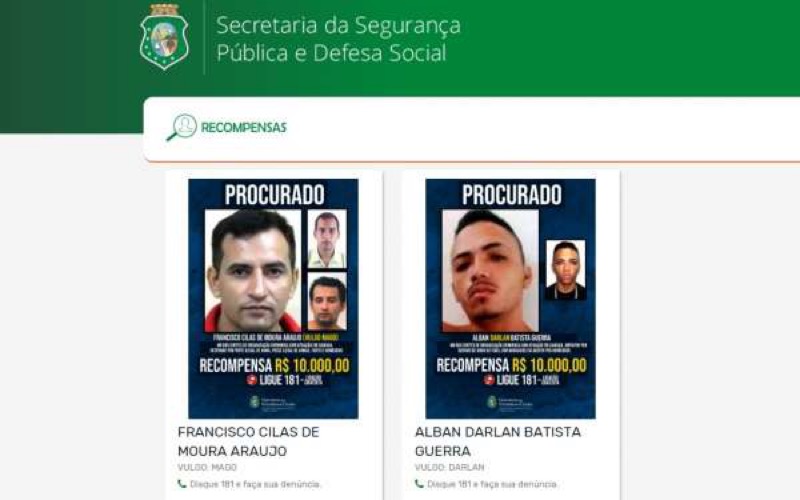 SSPDS disponibiliza site com informações sobre Programa Estadual de Recompensa