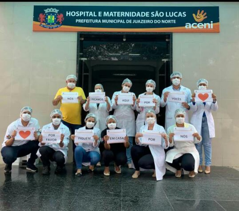 Servidores do Hospital São Lucas fazem apelo à população por isolamento domiciliar