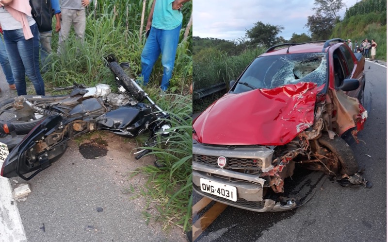 Homem de 35 anos colide motocicleta em carro e morre na cidade de Caririaçu-CE