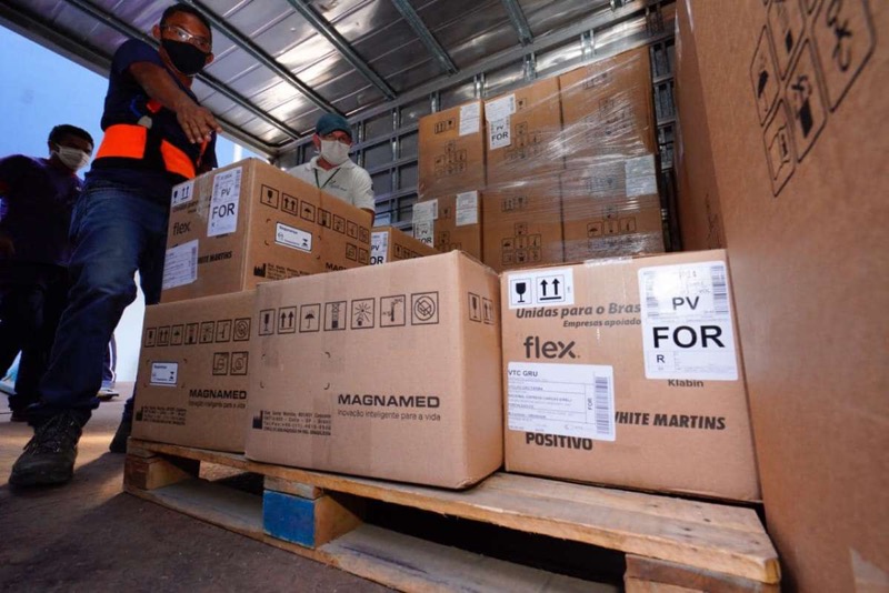Governo do Ceará recebe mais 30 respiradores para equipar novos leitos de UTI