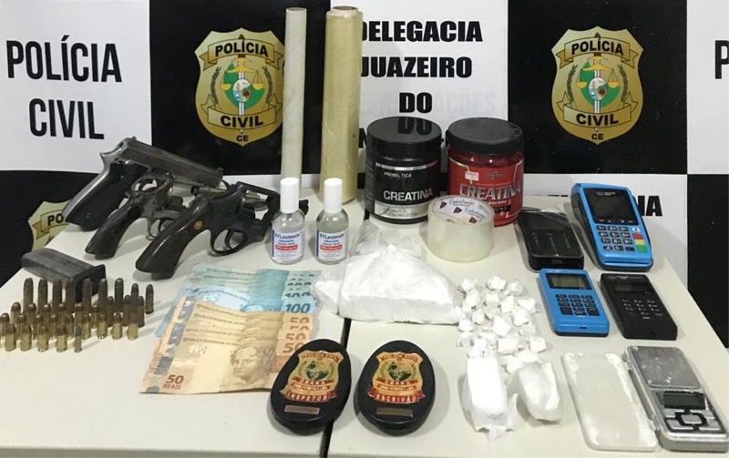 Polícia Civil apreende 03 armas de fogo, munições e droga na cidade de Juazeiro do Norte-CE
