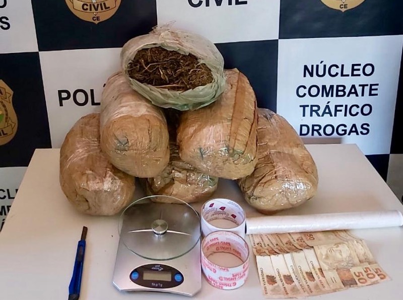 Polícia Civil apreende 05 kg de maconha e prende acusado em Juazeiro do Norte-CE