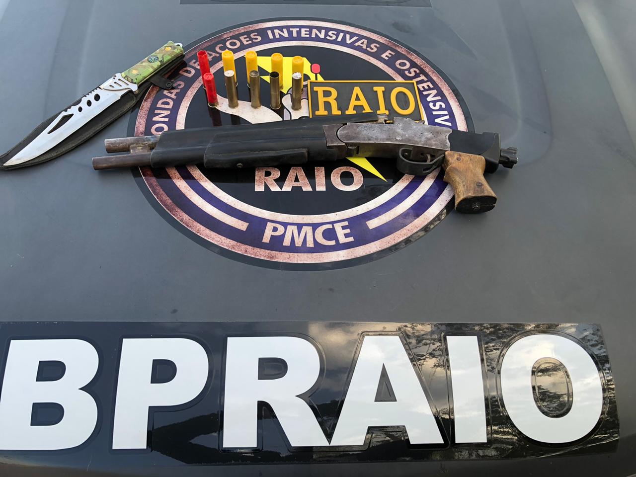 Armas de fogo e drogas são apreendidas pelo BPRAIO em Santana do Cariri, Várzea Alegre e Brejo Santo-CE