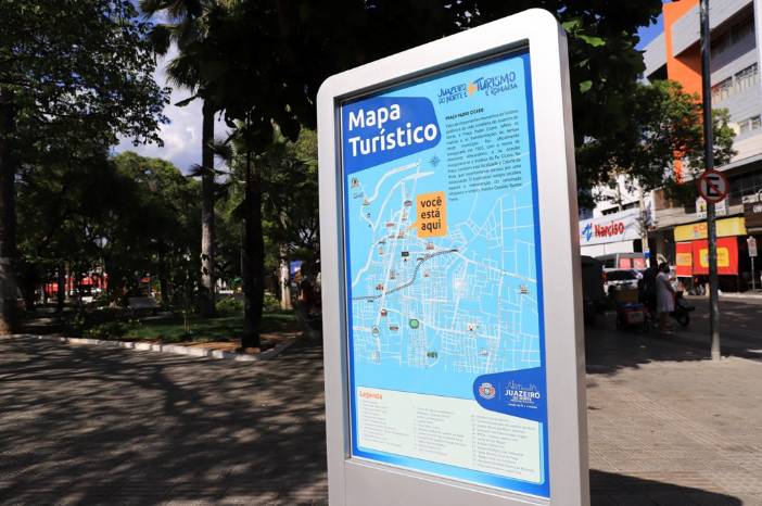 Prefeitura instala mapa turístico de Juazeiro do Norte em diversos pontos da cidade