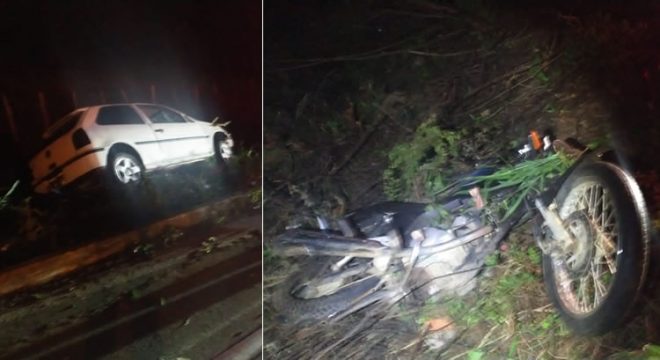 Acidente de trânsito deixa três pessoas feridas na zona rural de Nova Olinda-CE