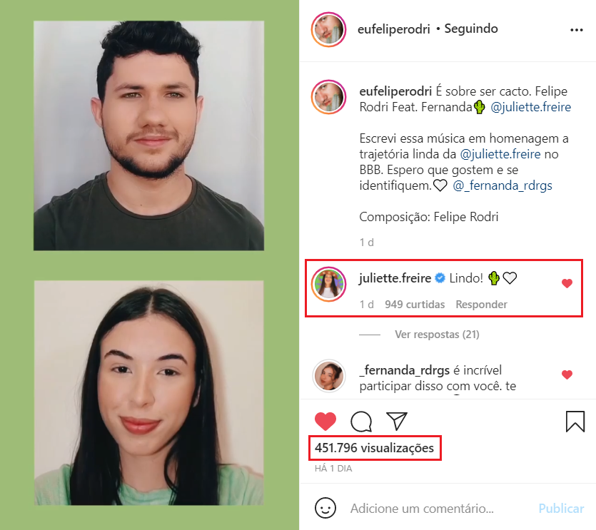 Cantor Caririense tem trabalho divulgado pelo perfil da Juliette A música inspirada na participante do BBB21 conta mais de 450 mil visualizações