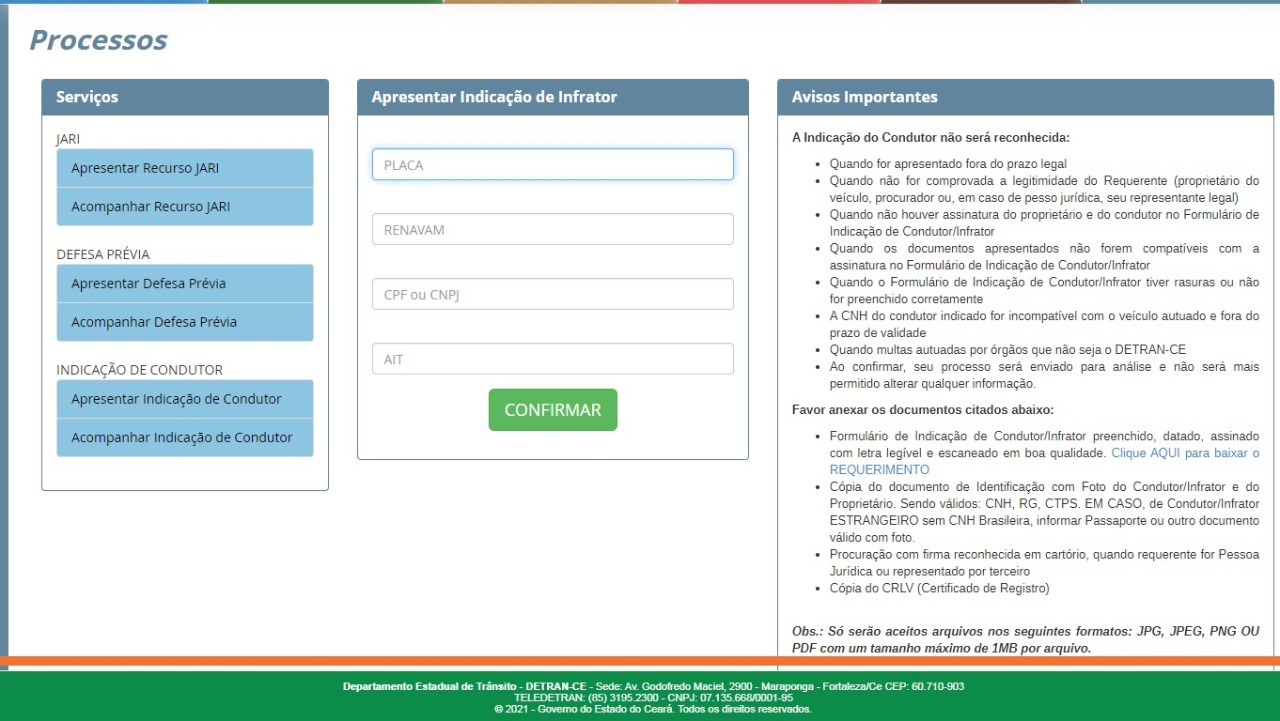 Detran-CE disponibiliza ferramenta virtual para apresentação e acompanhamento de recursos de infração