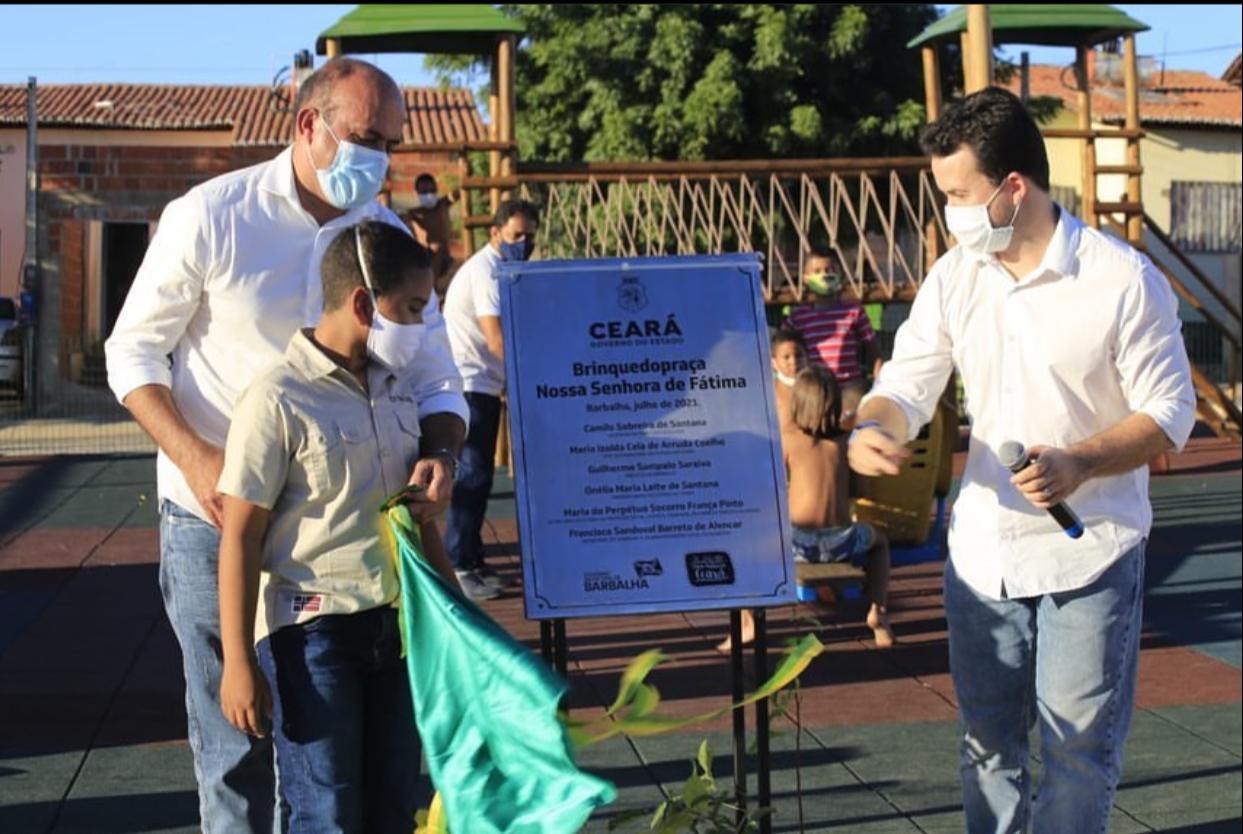 Com presença virtual de Onélia Santana, Barbalha inaugura primeira Brinquedopraça do município