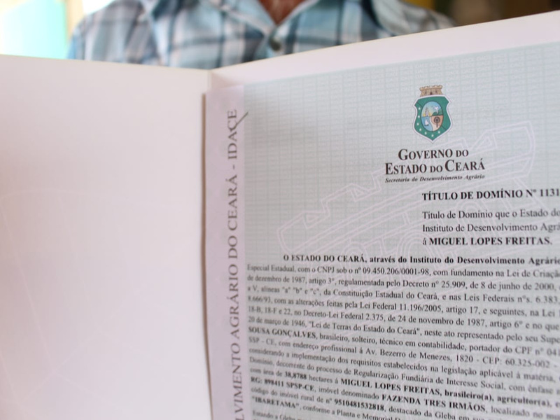Mais de 700 títulos de propriedade rural serão entregues pelo Governo do Ceará