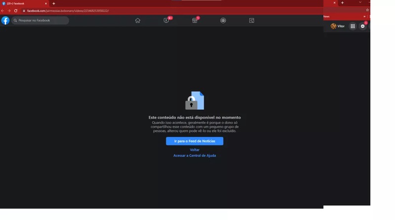 Facebook tira do ar live de Bolsonaro com mentira sobre vacina da Covid e Aids