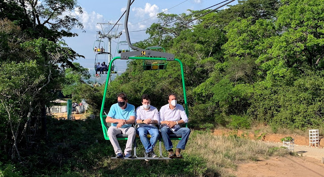 Cid, Camilo e Dr. Guilherme visitam Mirante do Caldas