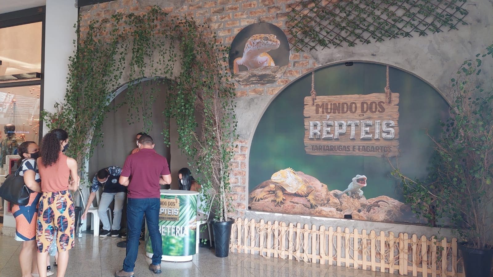 Os répteis invadiram o Cariri Garden Shopping, entre eles uma tartaruga que tem mais força na mandíbula que um Leão