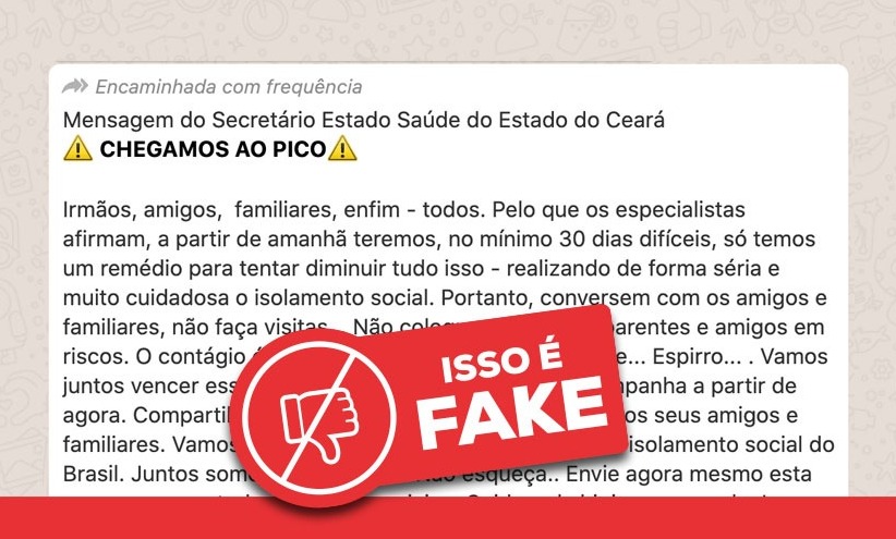 Antifake: Mensagem encaminhada com título Chegamos ao Pico é falsa