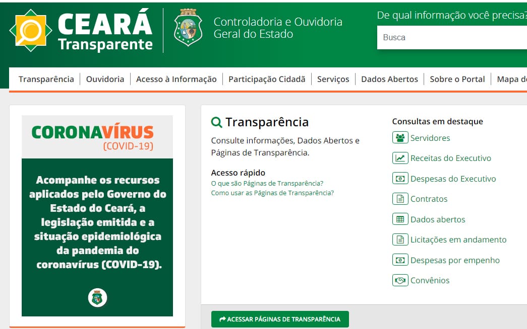Ceará Transparente registra mais de 169 mil acessos em fevereiro